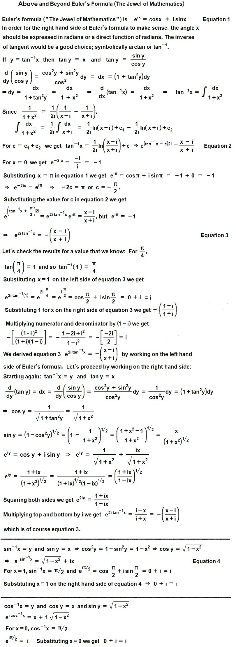 Proofs for Above and Beyond Euler's Formula