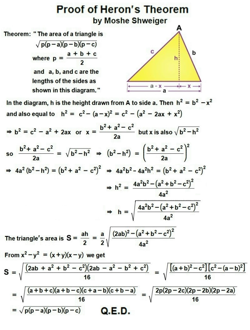 Proof of Heron'sTheorem