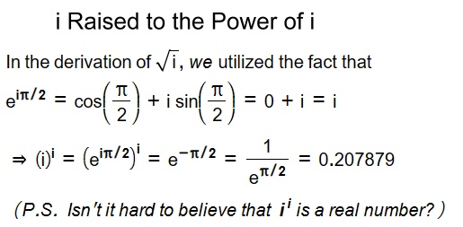 Proof for i to the power i